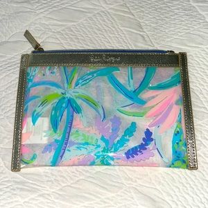 NEW! Lilly Pulitzer Tropical Print Clear Catch All Zip Sweet Escape Pouch